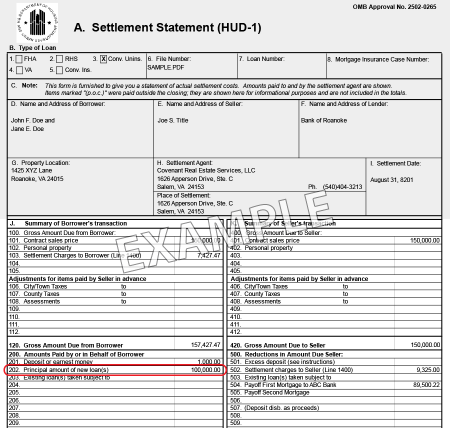 HUD-1 Settlement Statement