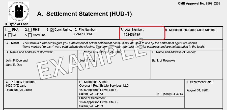 HUD-1 Settlement Statement