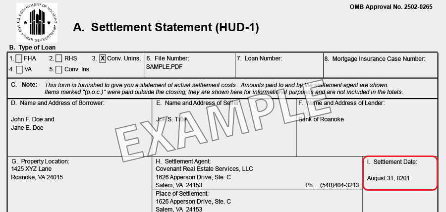 HUD-1 Settlement Statement