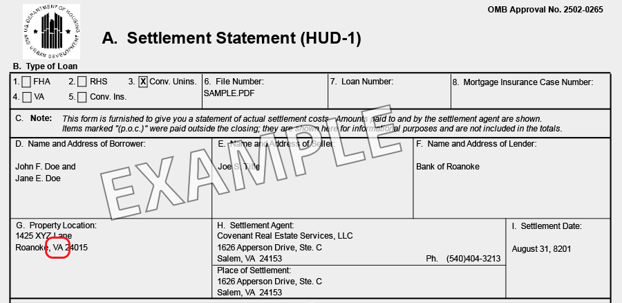 HUD-1 Settlement Statement